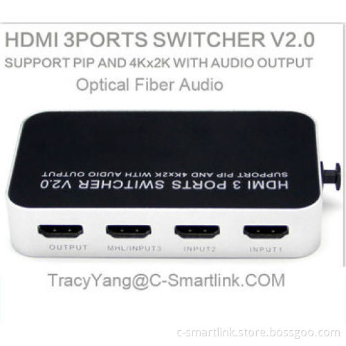 4X1 4/2K HDMI 2.0 switch switcher switches with HDMI 1.4 and PIP functionNew